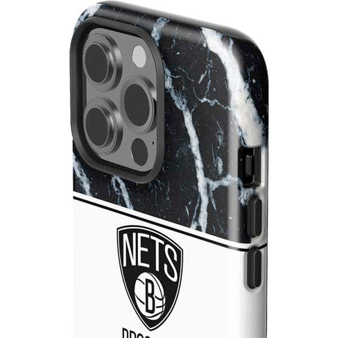 NBA Brooklyn Nets Marble iPhone 15 Pro Impact Case