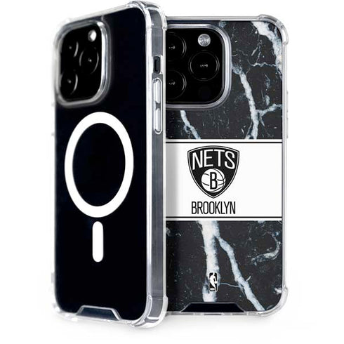 NBA Brooklyn Nets Marble iPhone 15 Pro MagSafe Case