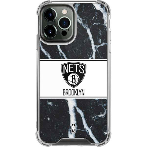 NBA Brooklyn Nets Marble iPhone 14 Pro Max Clear Case