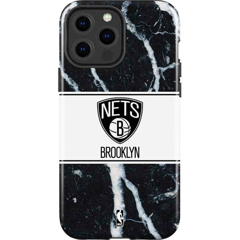 NBA Brooklyn Nets Marble iPhone 14 Pro Max Impact Case