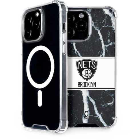 NBA Brooklyn Nets Marble iPhone 15 Pro Max MagSafe Case