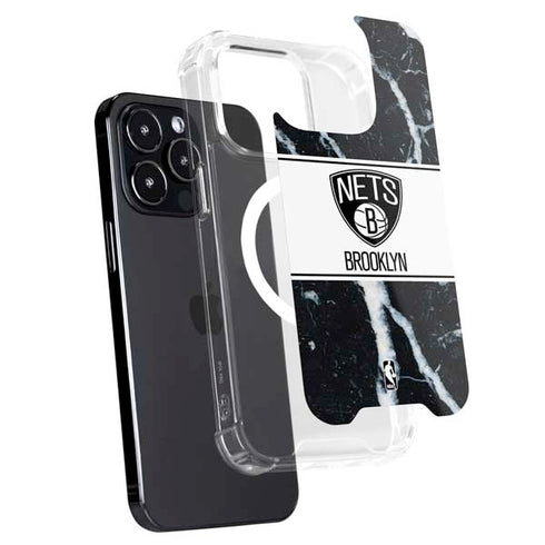 NBA Brooklyn Nets Marble iPhone 15 Pro Max MagSafe Case