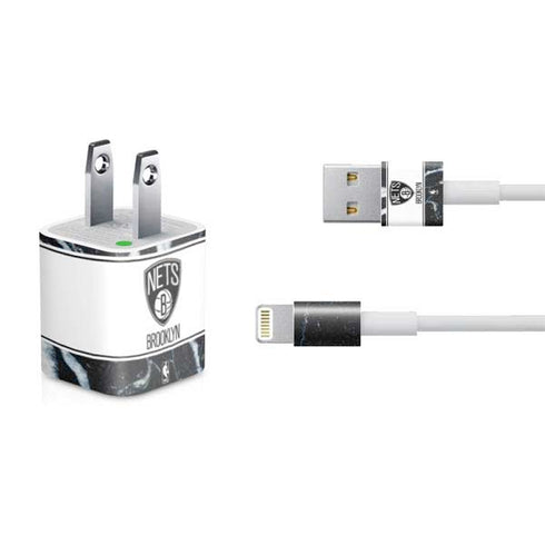 NBA Brooklyn Nets Marble iPhone Charger (5W USB) Skin