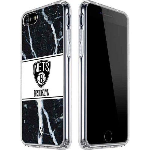 NBA Brooklyn Nets Marble iPhone SE (2nd & 3rd Gen) Clear Case