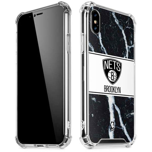 NBA Brooklyn Nets Marble iPhone XS Max Clear Case