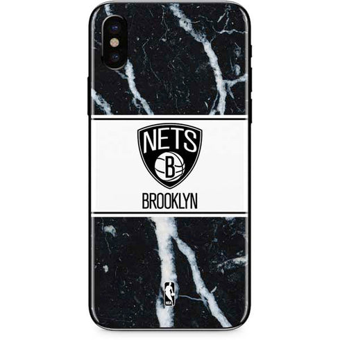 NBA Brooklyn Nets Marble iPhone XS Skin