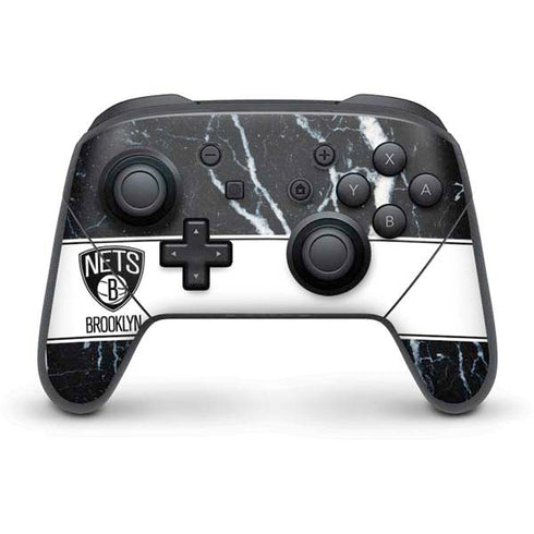 NBA Brooklyn Nets Marble Nintendo Switch Pro Controller Skin