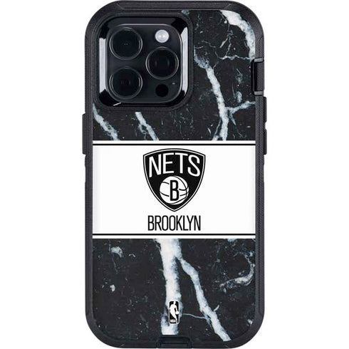 NBA Brooklyn Nets Marble Otterbox Defender iPhone Skin