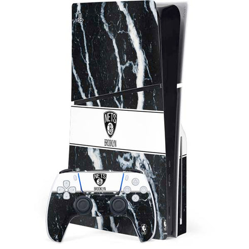NBA Brooklyn Nets Marble PS5 Slim Disk Bundle Skin