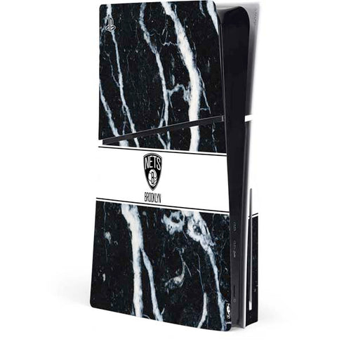 NBA Brooklyn Nets Marble PS5 Slim Disk Console Skin
