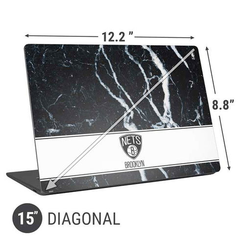 NBA Brooklyn Nets Marble Universal Laptop 15in (12.2 x 8.8in) Skin