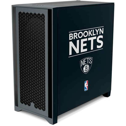 NBA Brooklyn Nets Standard - Black Corsair 4000D Tempered Glass Mid-Tower ATX Case Skin