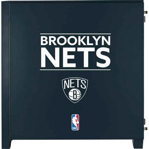 NBA Brooklyn Nets Standard - Black Corsair 4000D Tempered Glass Mid-Tower ATX Case Skin