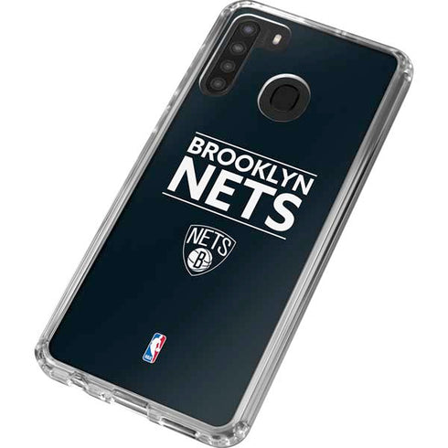 NBA Brooklyn Nets Standard - Black Galaxy A21 Clear Case