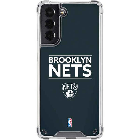 NBA Brooklyn Nets Standard - Black Galaxy S21 5G Clear Case