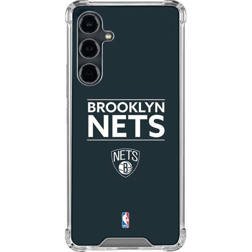 NBA Brooklyn Nets Standard - Black Galaxy S23 FE Clear Case
