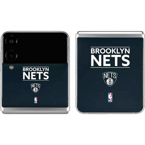 NBA Brooklyn Nets Standard - Black Galaxy Z Flip4 5G Skin