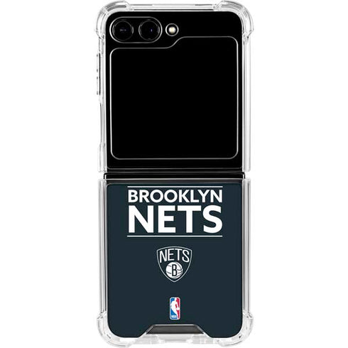 NBA Brooklyn Nets Standard - Black Galaxy Z Flip5 5G Clear Case