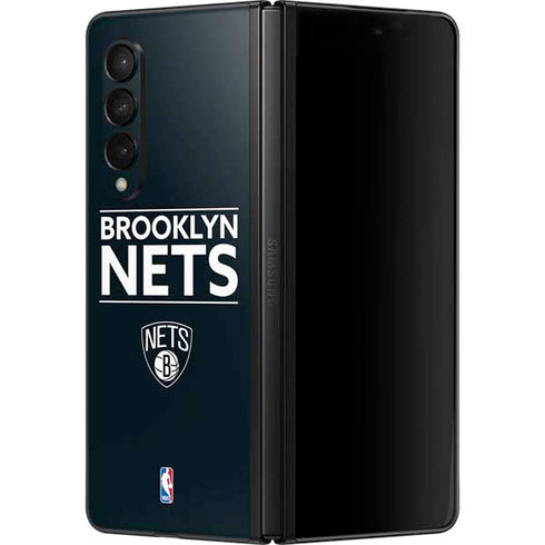 NBA Brooklyn Nets Standard - Black Galaxy Z Fold3 5G Skin