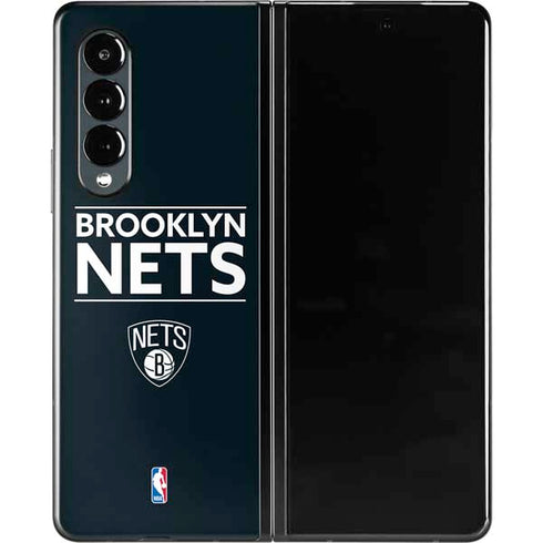 NBA Brooklyn Nets Standard - Black Galaxy Z Fold3 5G Skin