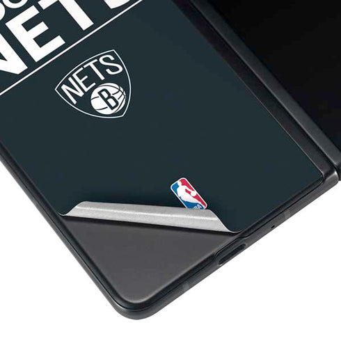 NBA Brooklyn Nets Standard - Black Galaxy Z Fold3 5G Skin