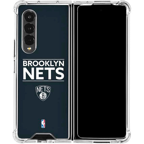 NBA Brooklyn Nets Standard - Black Galaxy Z Fold4 5G Clear Case