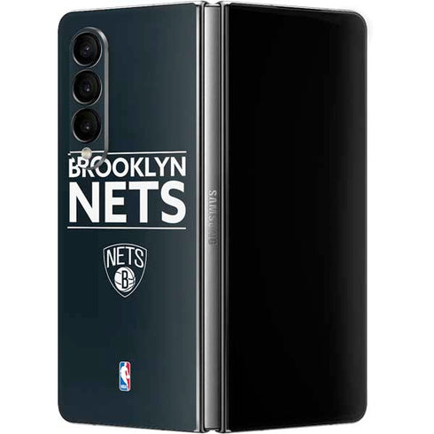 NBA Brooklyn Nets Standard - Black Galaxy Z Fold4 5G Skin