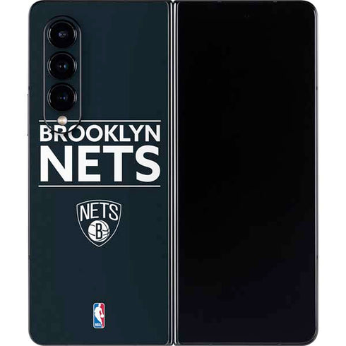 NBA Brooklyn Nets Standard - Black Galaxy Z Fold4 5G Skin