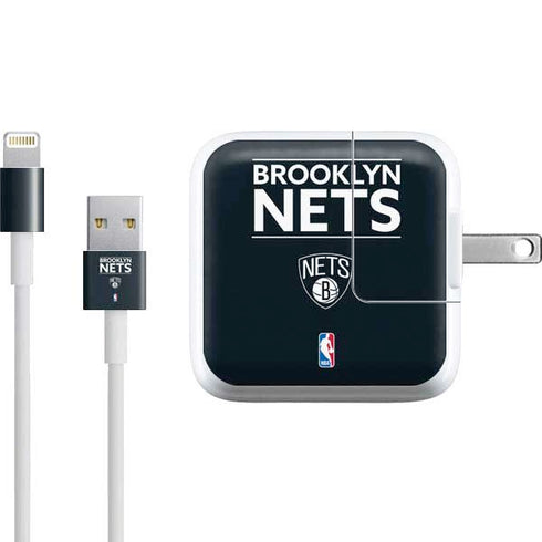 NBA Brooklyn Nets Standard - Black iPad Charger (10W USB) Skin