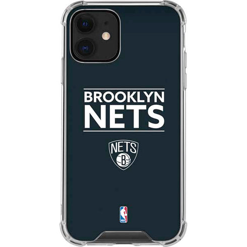 NBA Brooklyn Nets Standard - Black iPhone 12 Clear Case