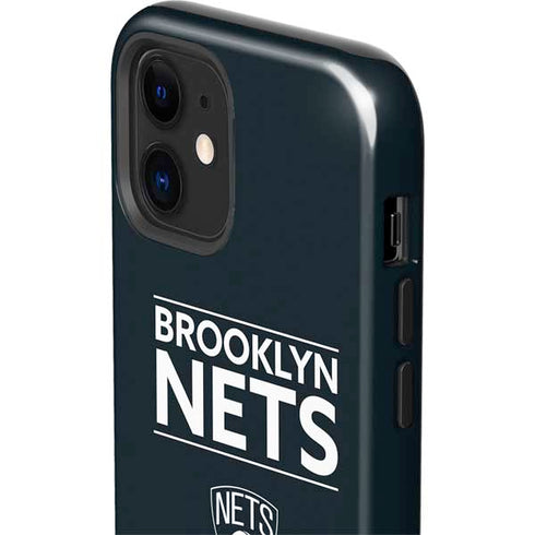 NBA Brooklyn Nets Standard - Black iPhone 12 Mini Impact Case