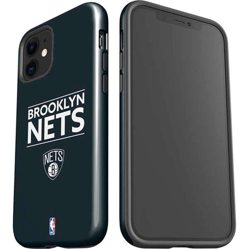 NBA Brooklyn Nets Standard - Black iPhone 12 Mini Impact Case