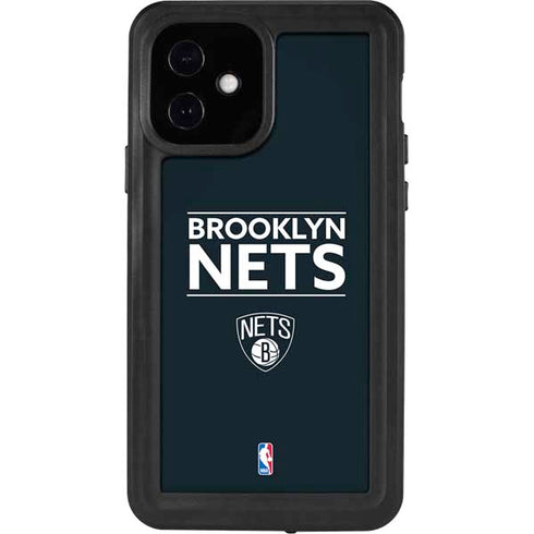 NBA Brooklyn Nets Standard - Black iPhone 12 Waterproof Case