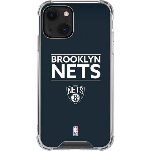 NBA Brooklyn Nets Standard - Black iPhone 13 Clear Case