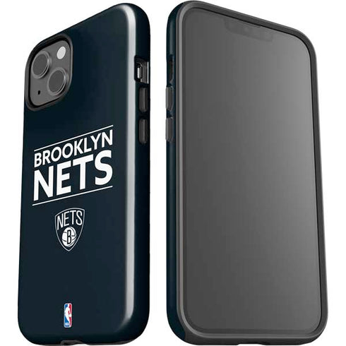 NBA Brooklyn Nets Standard - Black iPhone 15 Plus Impact Case