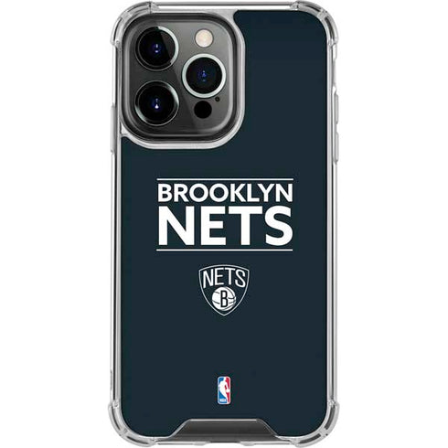NBA Brooklyn Nets Standard - Black iPhone 14 Pro Clear Case