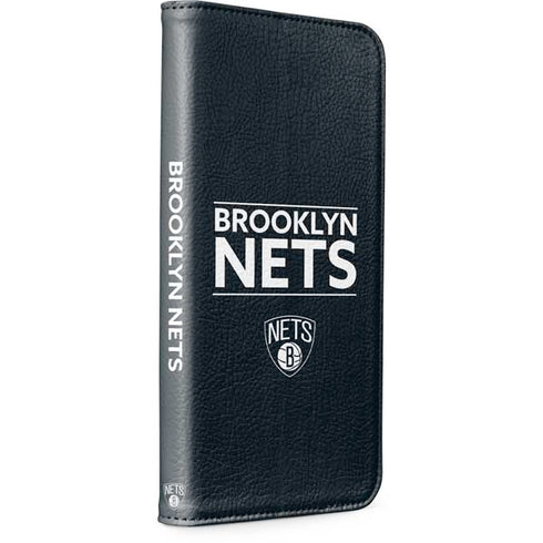 NBA Brooklyn Nets Standard - Black iPhone 15 Plus Folio Case