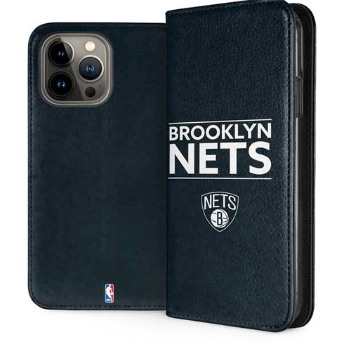 NBA Brooklyn Nets Standard - Black iPhone 15 Pro Max Folio Case
