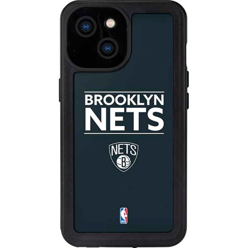 NBA Brooklyn Nets Standard - Black iPhone 15 Waterproof Case