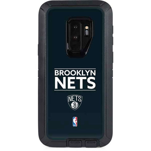 NBA Brooklyn Nets Standard - Black Otterbox Defender Galaxy Skin