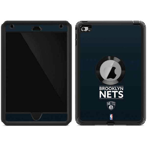 NBA Brooklyn Nets Standard - Black Otterbox Defender iPad Skin