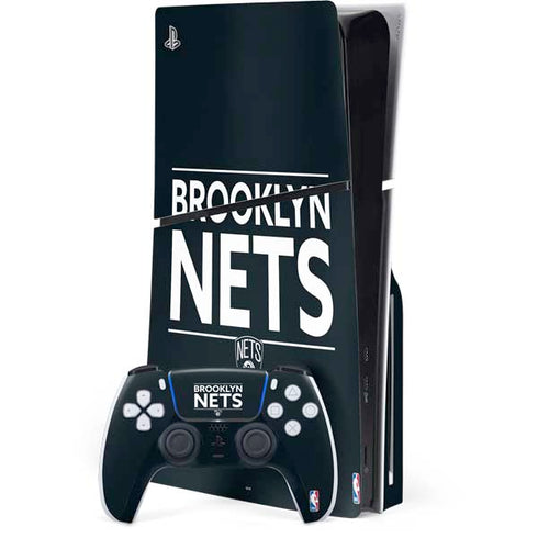 NBA Brooklyn Nets Standard - Black PS5 Slim Disk Bundle Skin