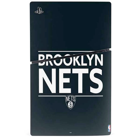 NBA Brooklyn Nets Standard - Black PS5 Slim Disk Console Skin