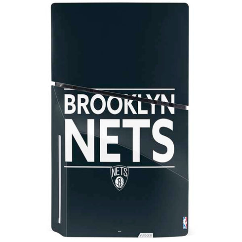NBA Brooklyn Nets Standard - Black PS5 Slim Disk Console Skin