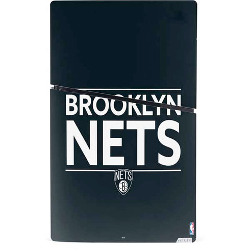 NBA Brooklyn Nets Standard - Black PS5 Slim Digital Edition Console Skin