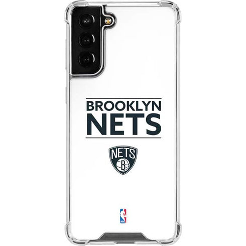 NBA Brooklyn Nets Standard - White Galaxy S21 FE Clear Case