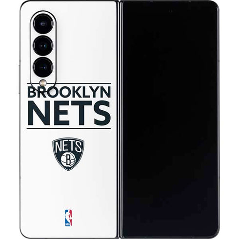 NBA Brooklyn Nets Standard - White Galaxy Z Fold4 5G Skin