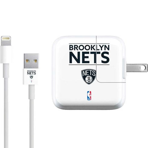 NBA Brooklyn Nets Standard - White iPad Charger (10W USB) Skin