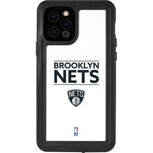 NBA Brooklyn Nets Standard - White iPhone 12 Pro Waterproof Case