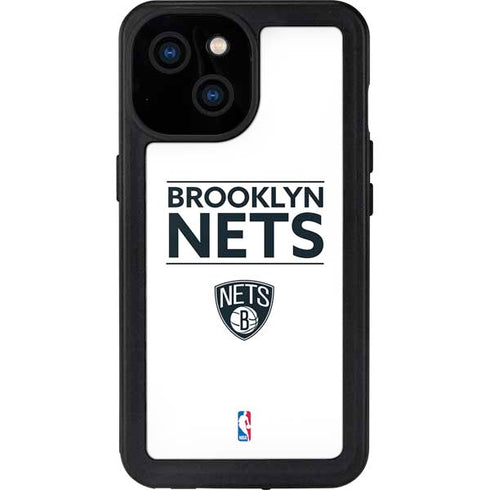 NBA Brooklyn Nets Standard - White iPhone 13 Mini Waterproof Case